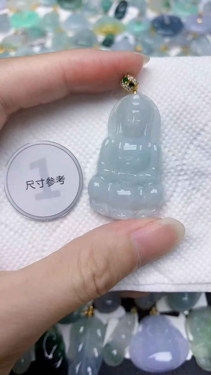 颈饰银S925镶嵌翡翠天然A货翡翠