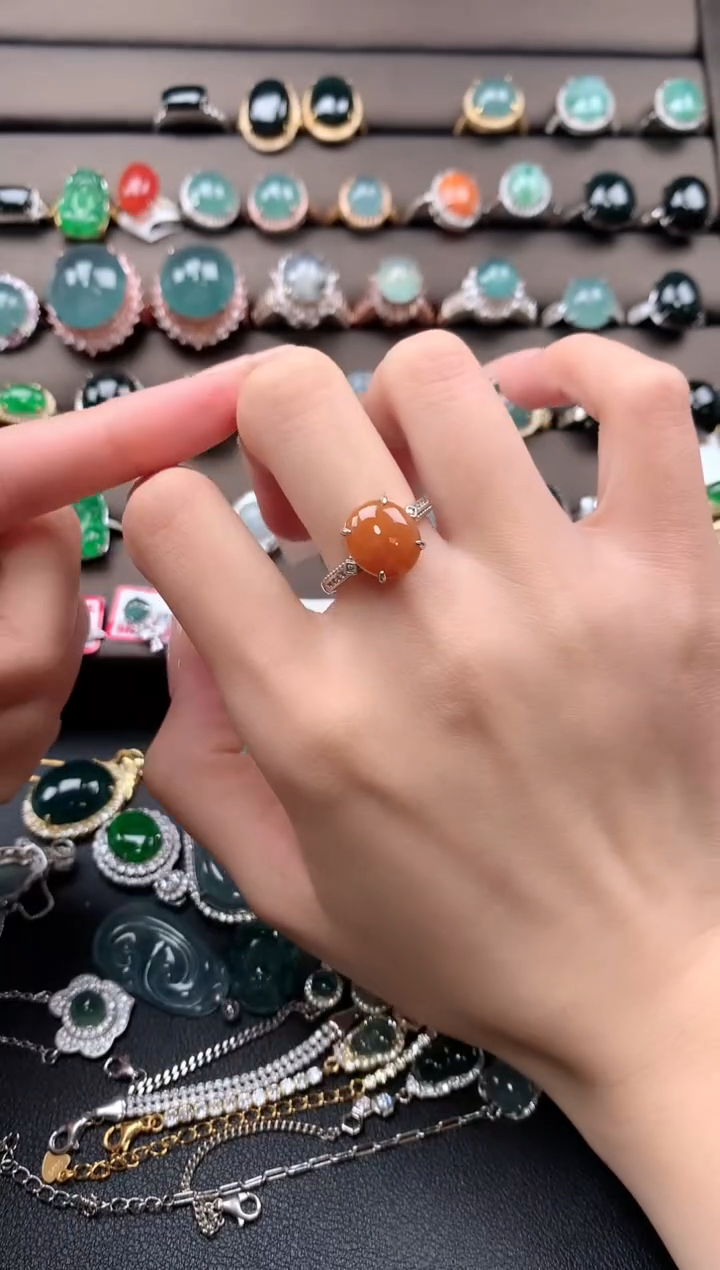 【闪购商品】翡翠戒指银S925镶嵌13131