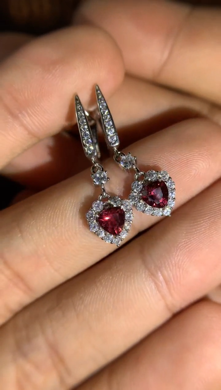 【闪购商品】石榴石耳坠银S925镶嵌天然