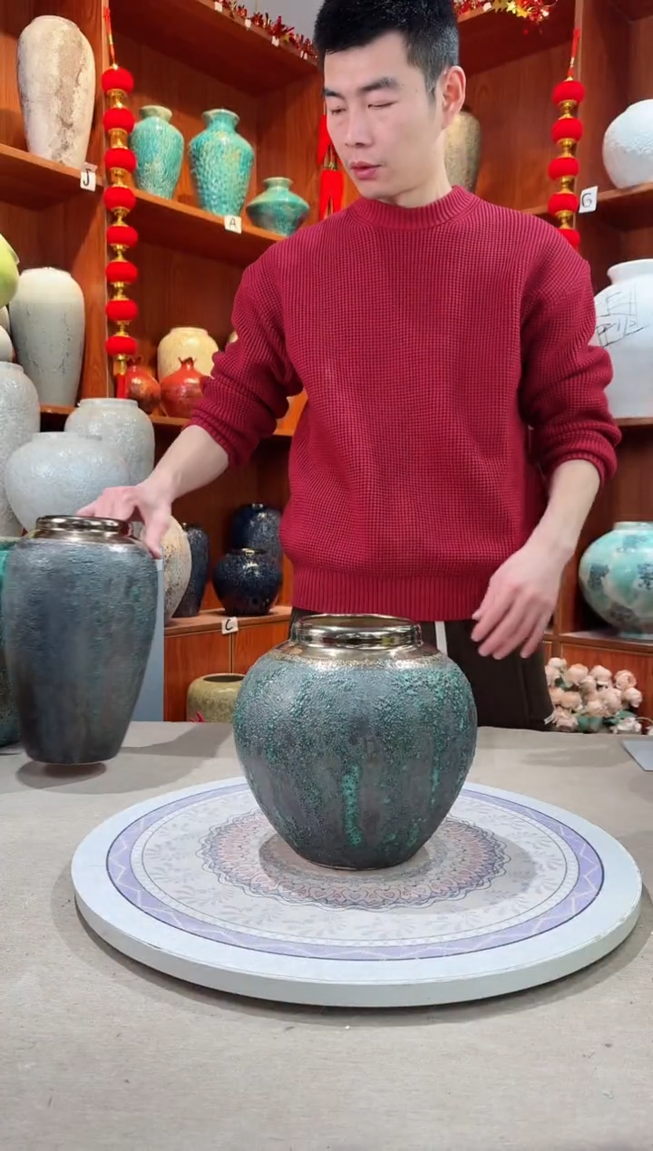 【闪购商品】瓶陶瓷花瓶 无花  青铜小号