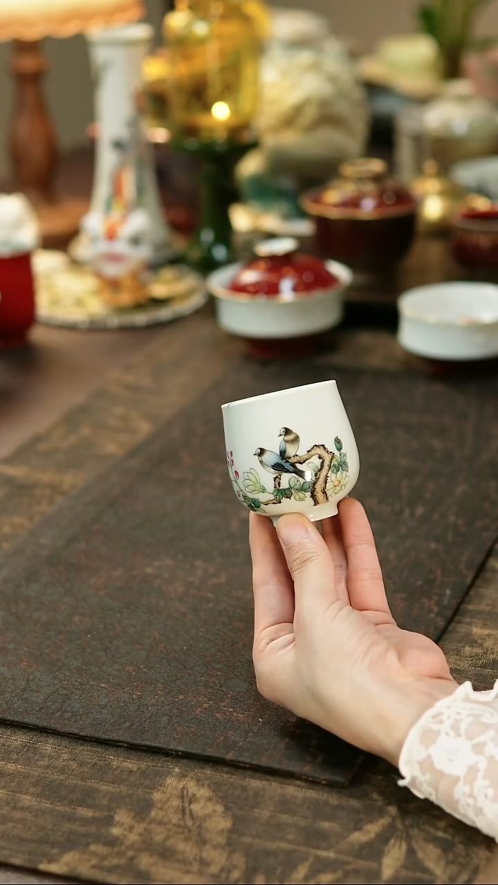 景德镇陶瓷杯碗柴烧多人