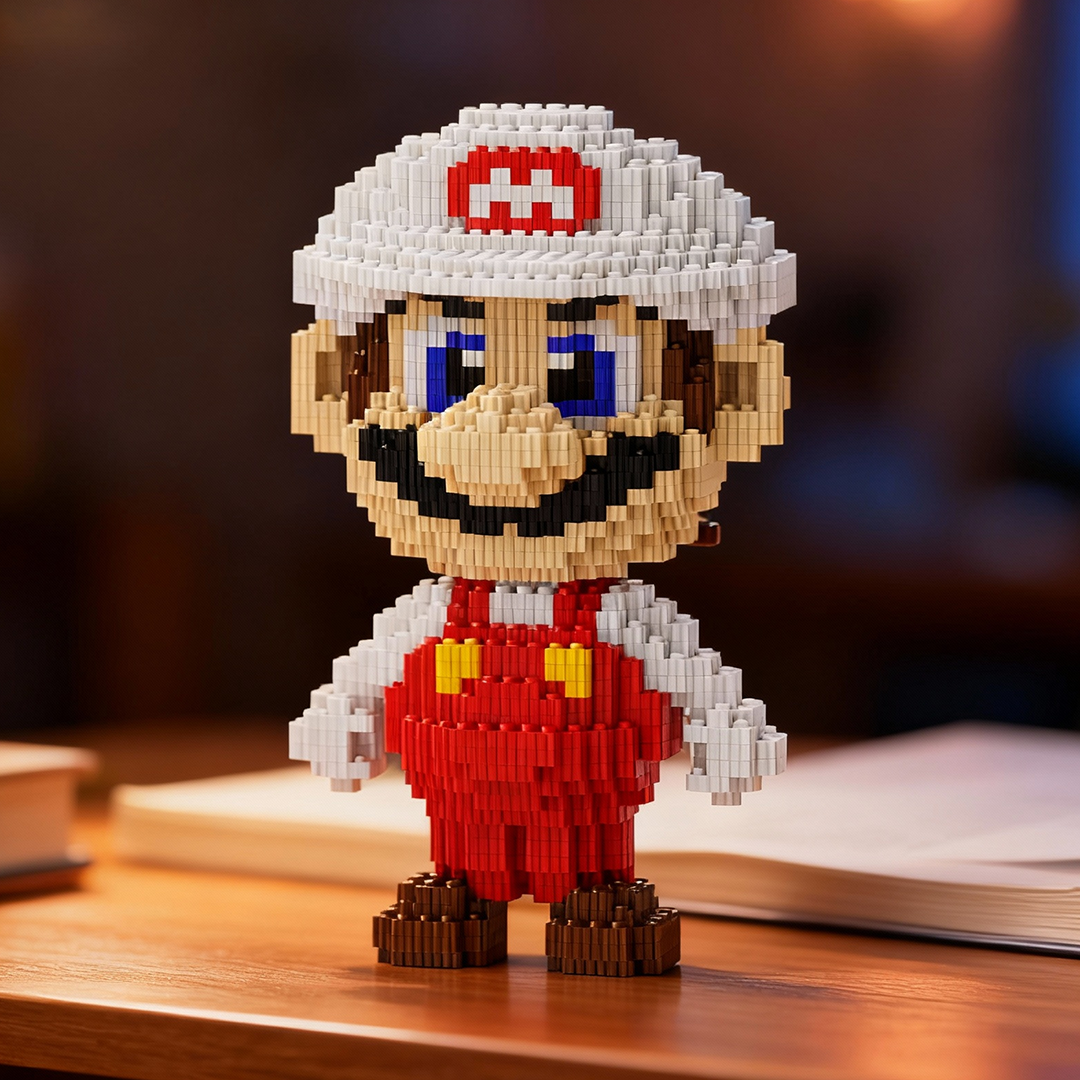 兼容通用积木颗粒马里奥摆件颗粒拼装益智儿童玩具礼物拼插白玛丽