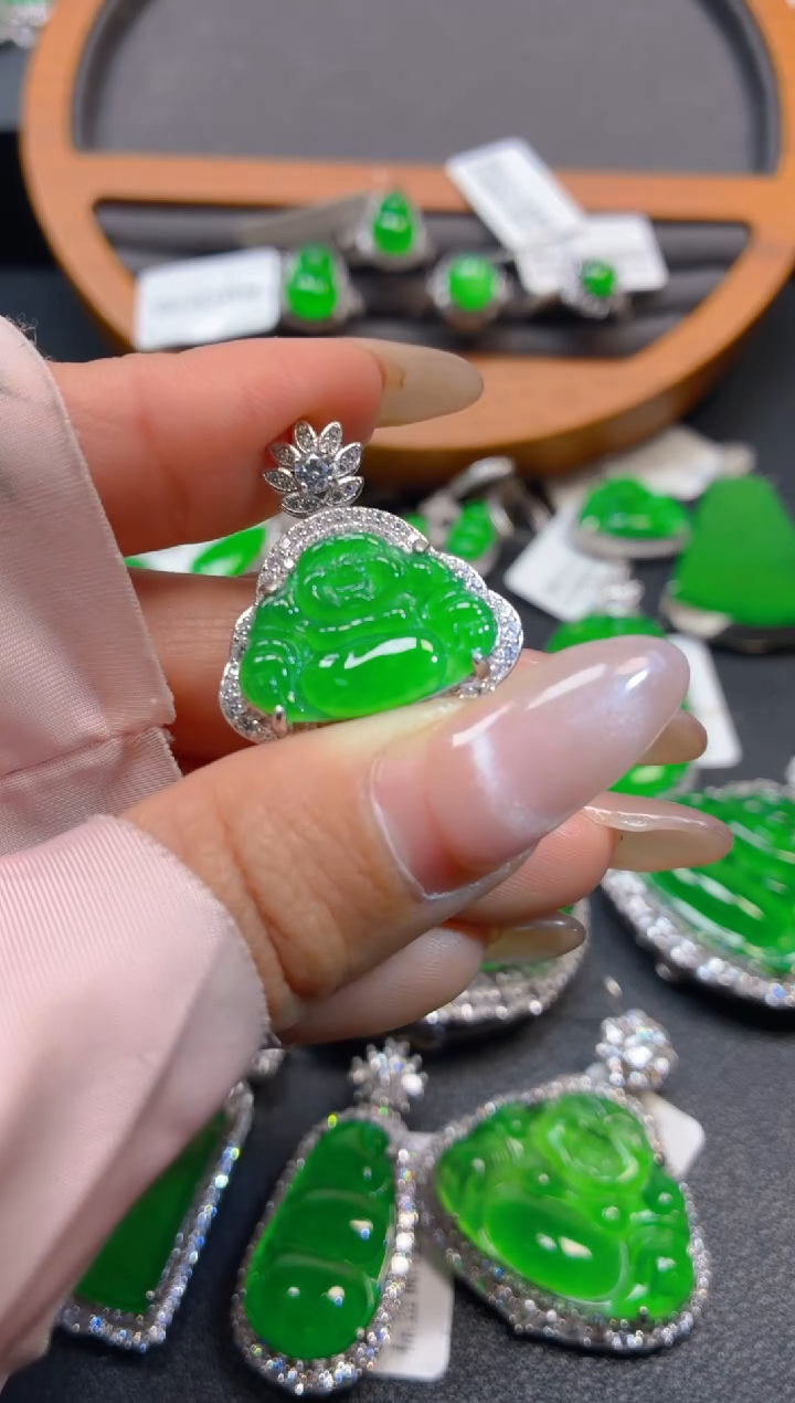 吊坠(不含链)银S925镶嵌翡翠1