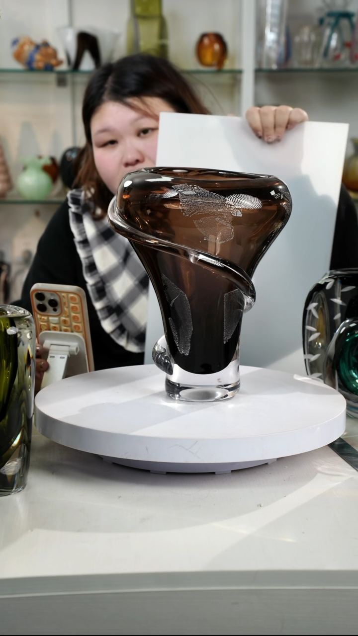 【闪购商品】琉璃高29轻奢琉璃花器福利正常手工痕迹