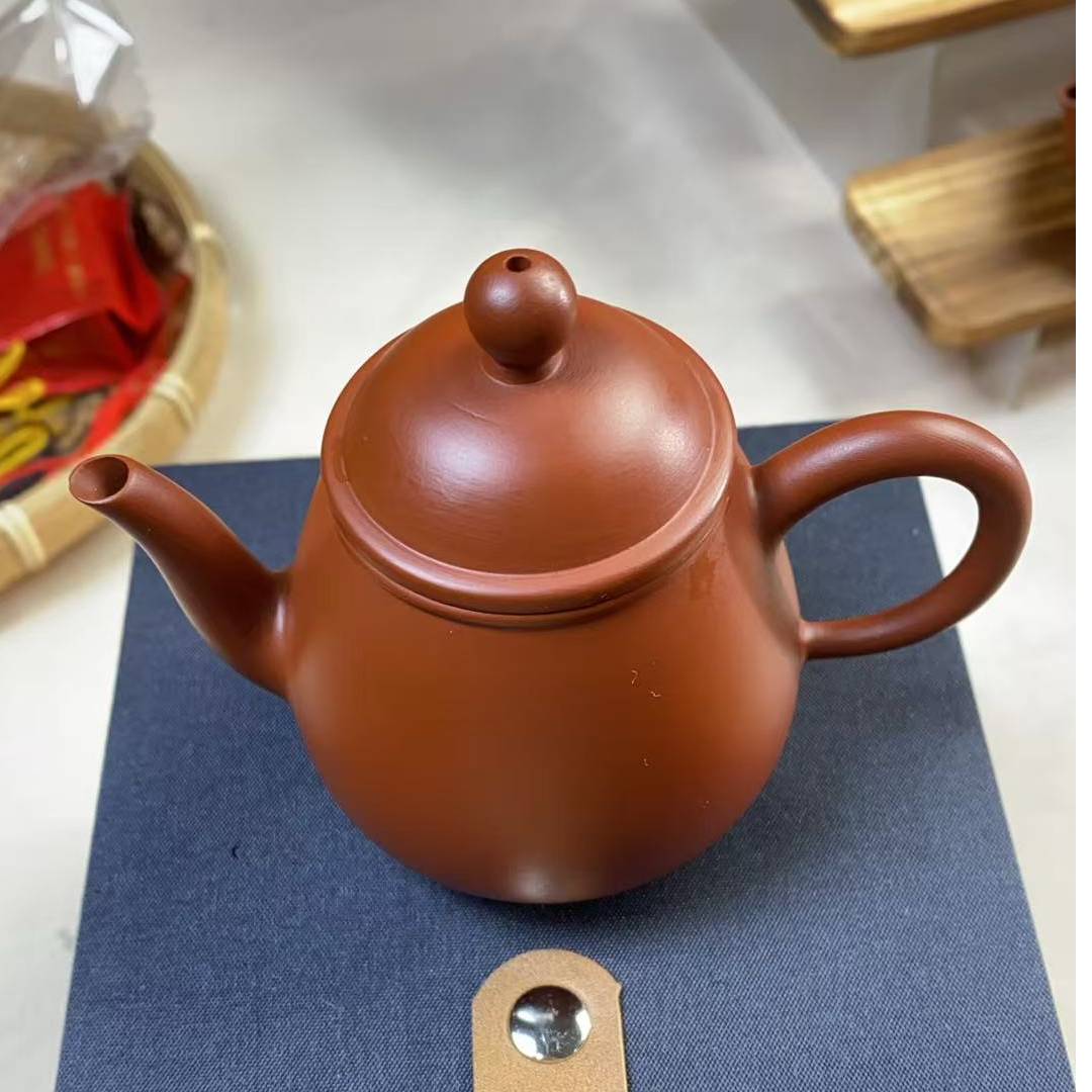 潮州半手工朱泥壶手拉壶泡茶壶宫灯110毫升壶嘴微瑕 介意勿拍
