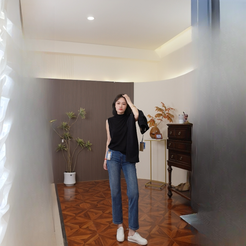 「溪溪清风」 双经轴技术只织造 完美弹显瘦烟管裤