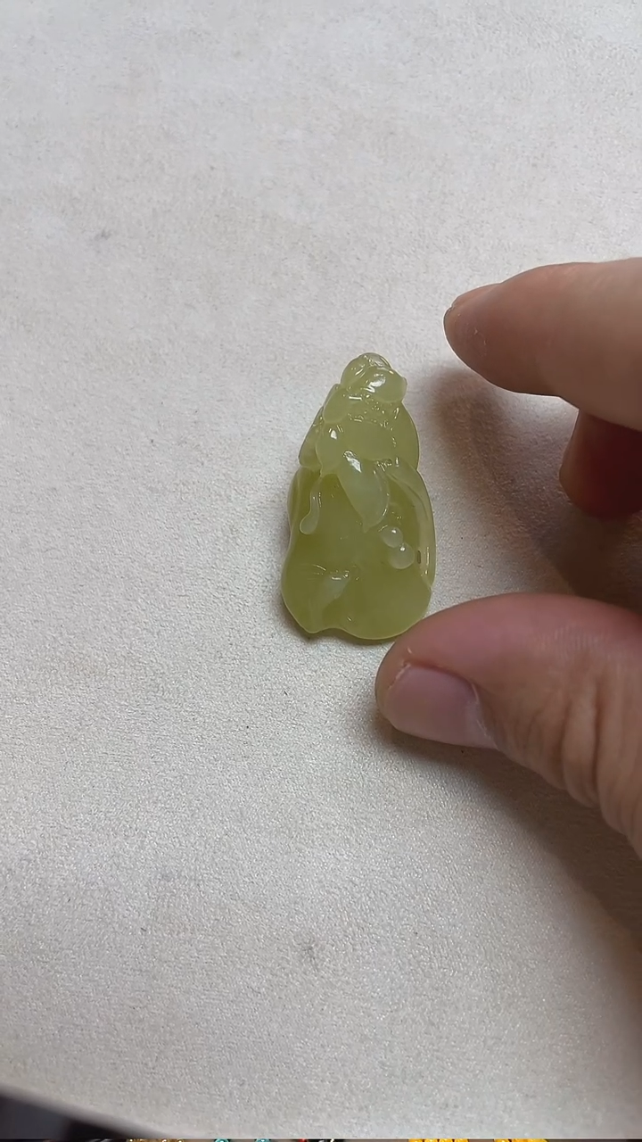 和田玉未镶嵌吊坠(不含链)P 莲花鱼