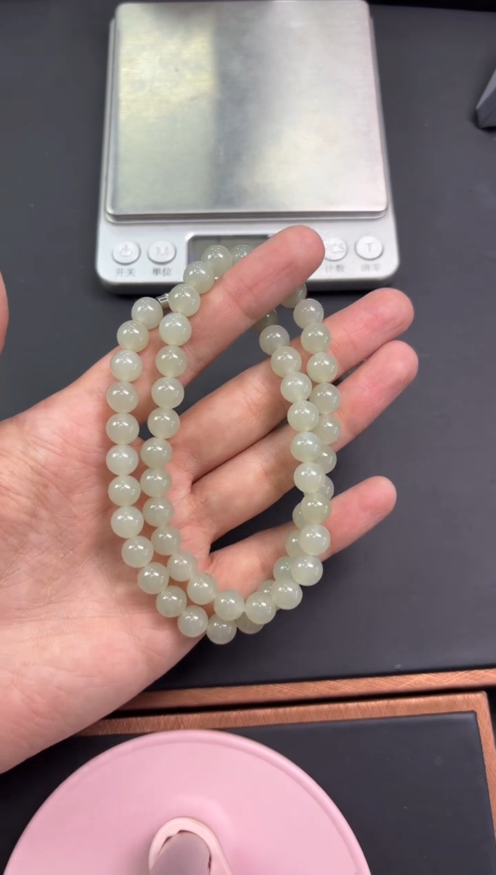 【闪购商品】和田玉项链未镶嵌且末微色差近矿卡8妈妈链