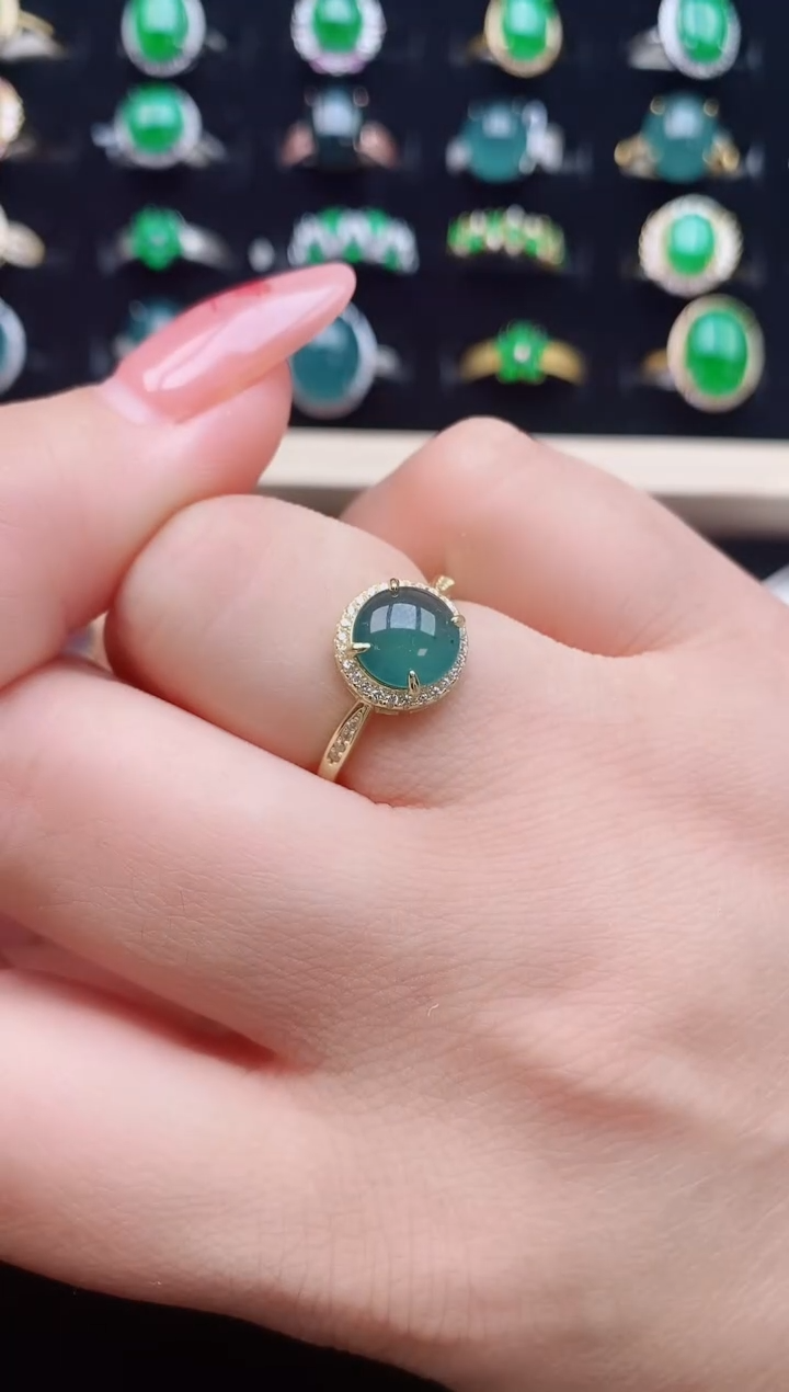 【闪购商品】翡翠戒指银S925镶嵌50800