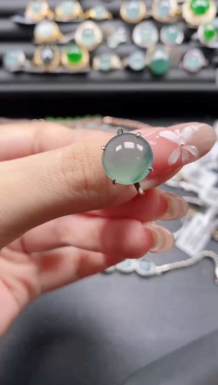 【闪购商品】翡翠戒指银S925镶嵌111111
