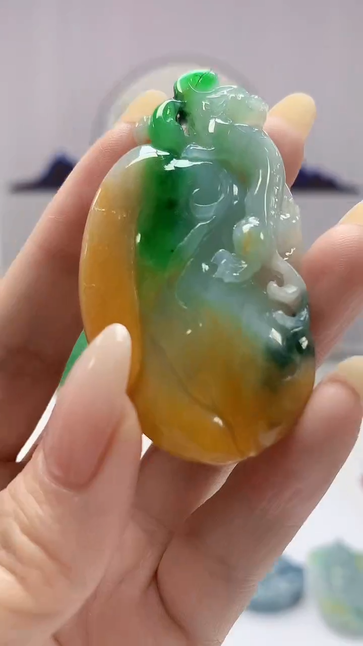 【闪购商品】定制翡翠未镶嵌0405DD-毛货挂件28