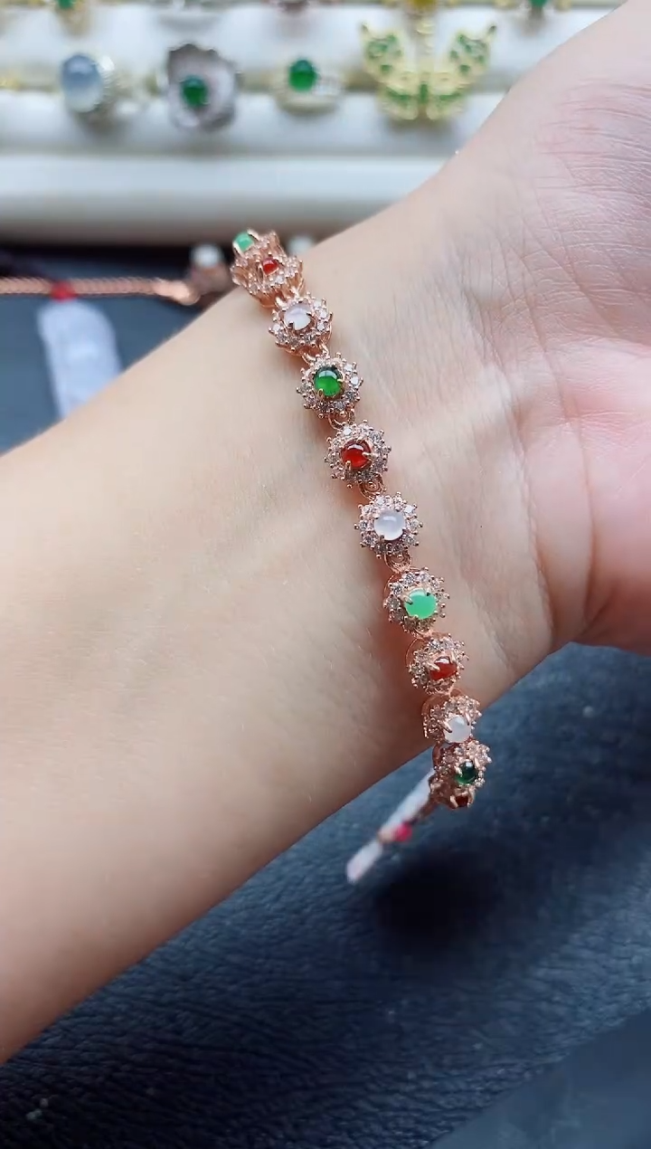 银S925镶嵌戒指翡翠1