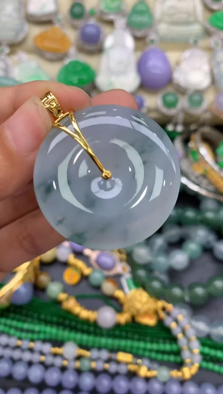 翡翠18K金镶嵌颈饰191-中国好珍宝