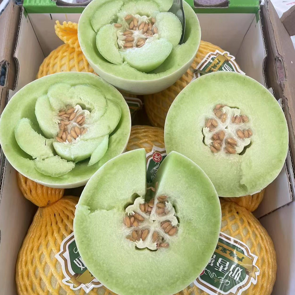 【整箱】超好吃的奶香蜜玉菇甜瓜5枚装（带箱13斤以上/箱）