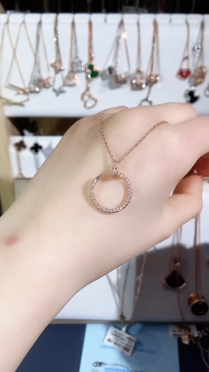 【闪购商品】钻石套链18K金镶嵌钻石K玫