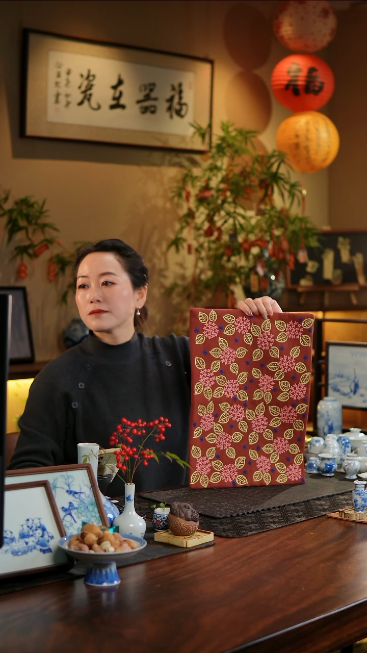 【闪购商品】织绣绣球花大号茶席C款