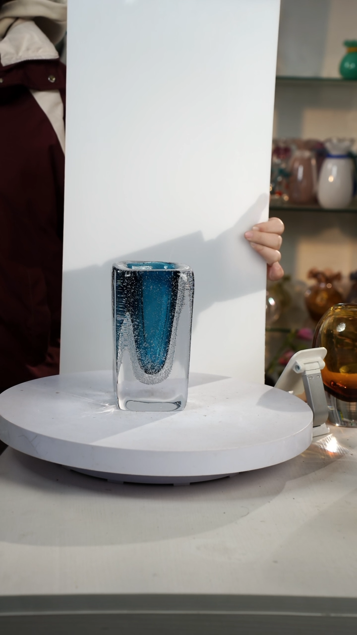 【闪购商品】琉璃【弘扬】高18轻奢琉璃花器正常手工痕迹