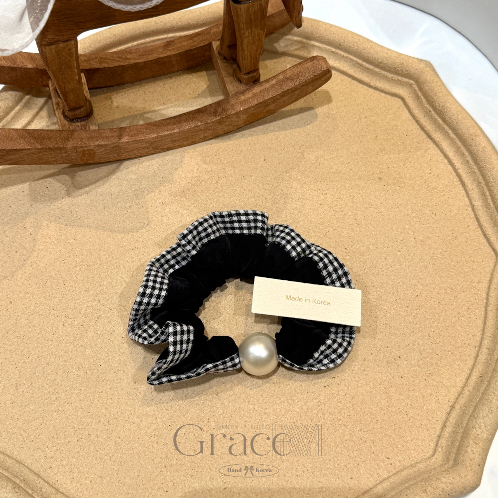 「爱豆系列-格子裙摆」韩国25盛夏百搭发绳高马尾发圈肠圈