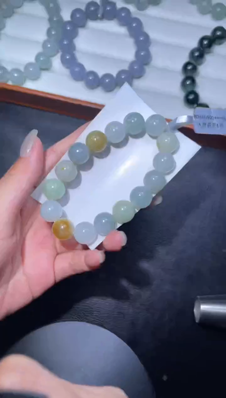 【闪购商品】定制翡翠未镶嵌天然缅甸A货翡翠手串49尺寸12.7左右