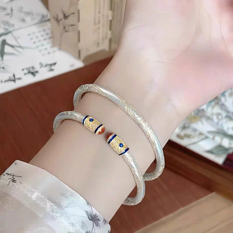 足银手镯 61号链接 【开口手镯】足银999.9 清库存带证书礼盒包装