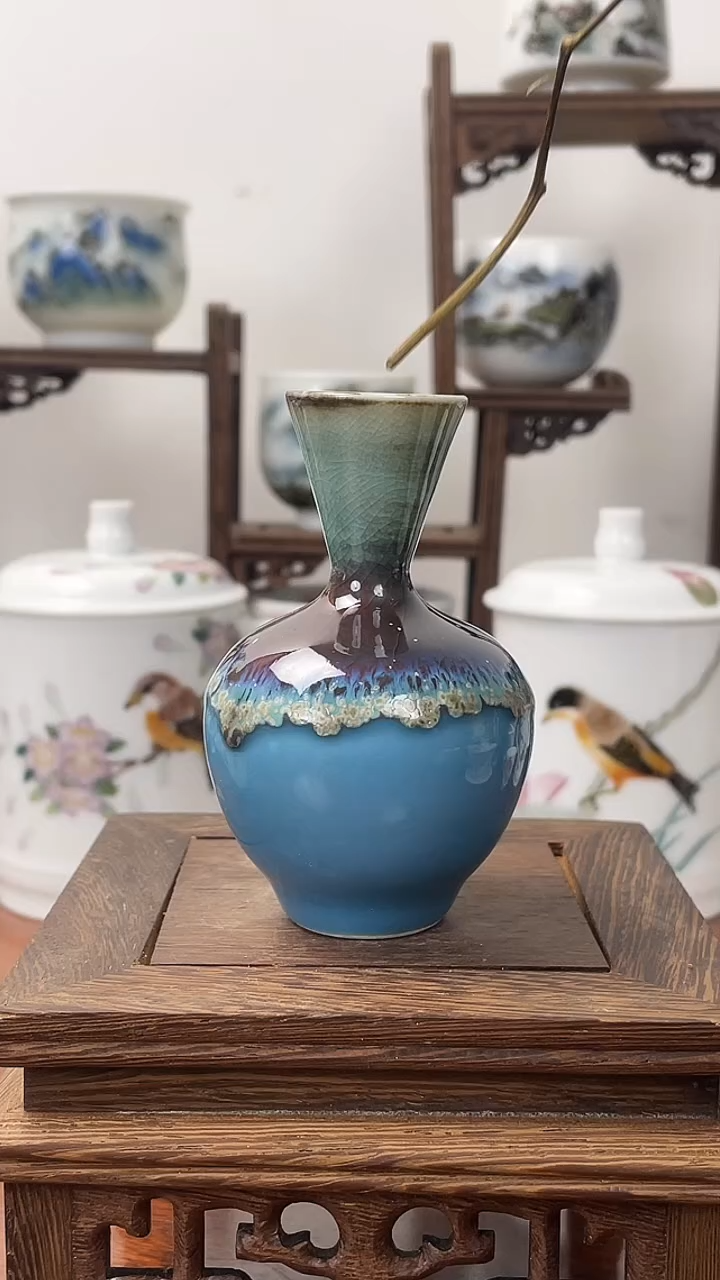 【闪购商品】01釉下五彩高温色釉小花插