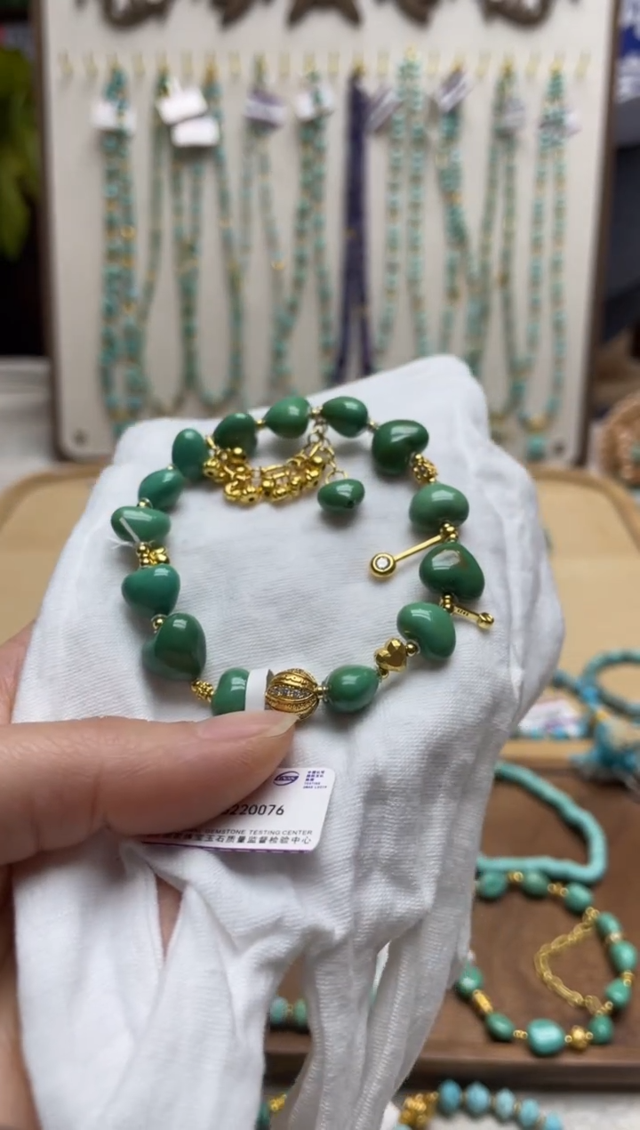 【闪购商品】绿松石手串银S925镶嵌5