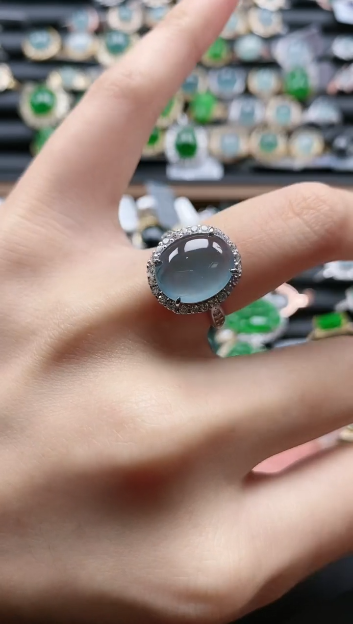 【闪购商品】翡翠戒指银S925镶嵌51511