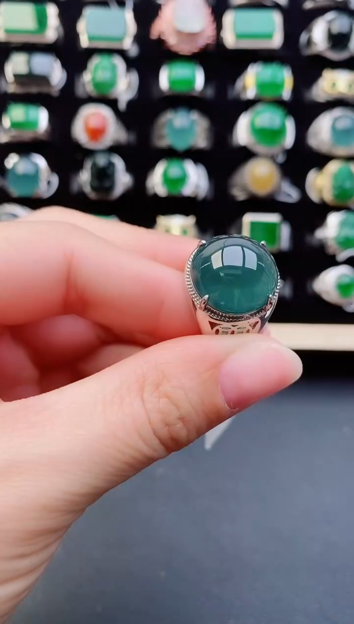 【闪购商品】翡翠戒指银S925镶嵌111111111111