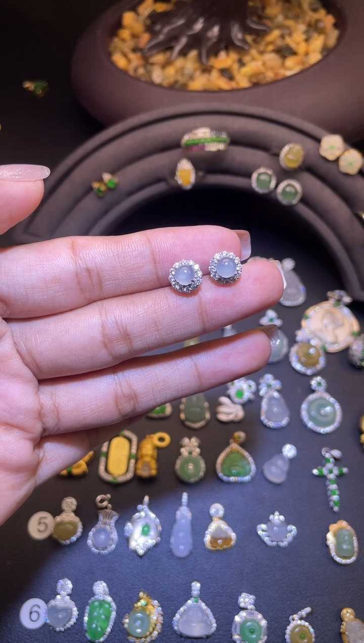 吊坠(不含链)银S925镶嵌翡翠1