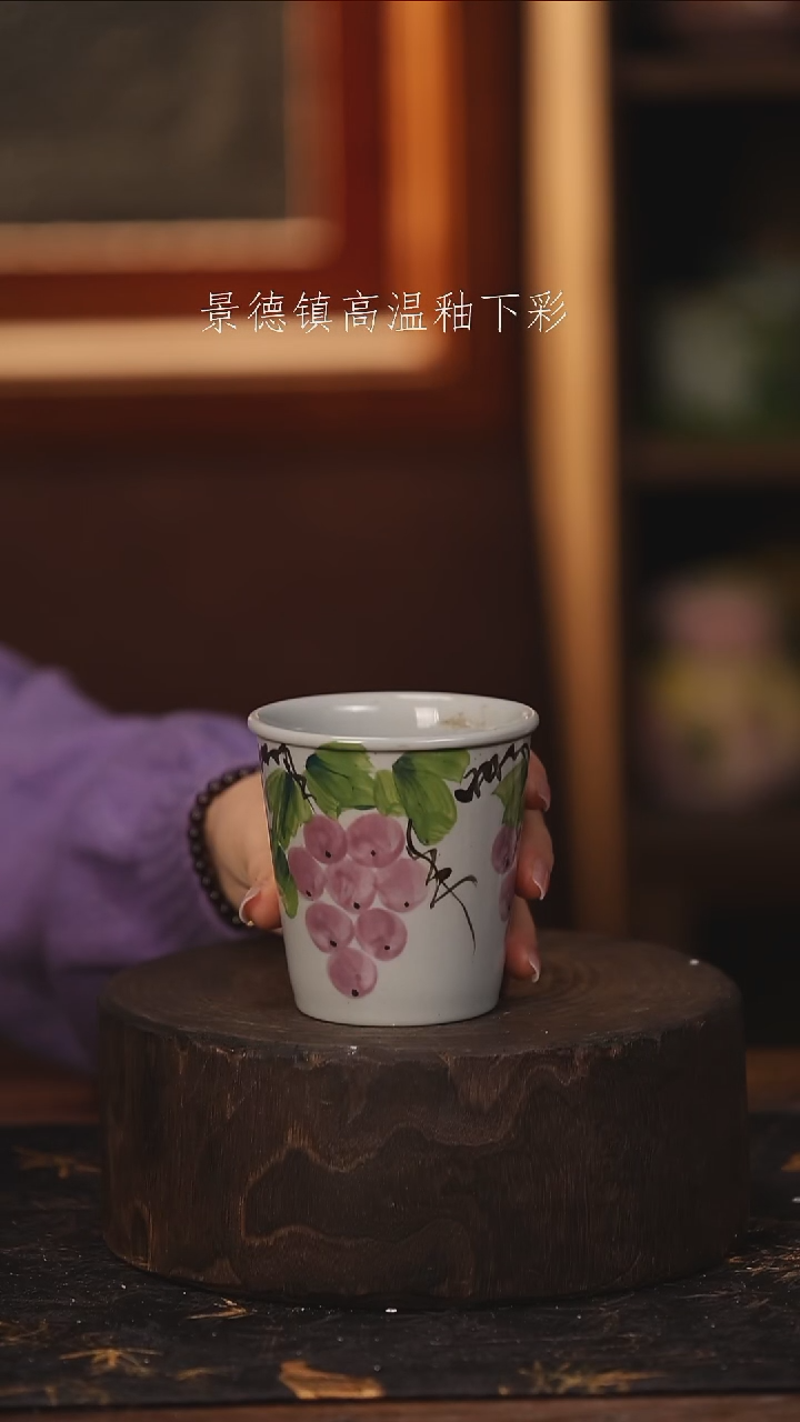 陶瓷景德镇高温釉下手绘陶瓷@L165@