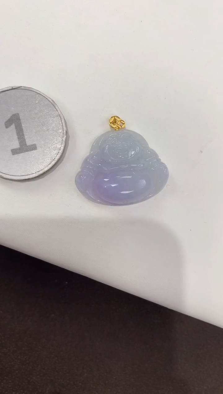 颈饰18K金镶嵌翡翠天然缅甸A货翡翠