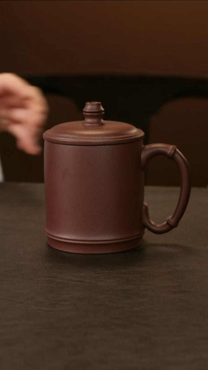 茶杯紫砂直播福利马晓君底槽清竹节盖杯250cc