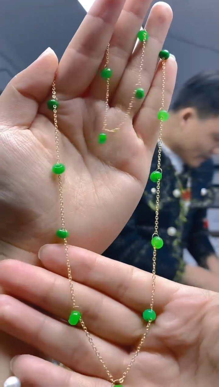 【闪购商品】翡翠耳饰合金0301翡翠锁骨链