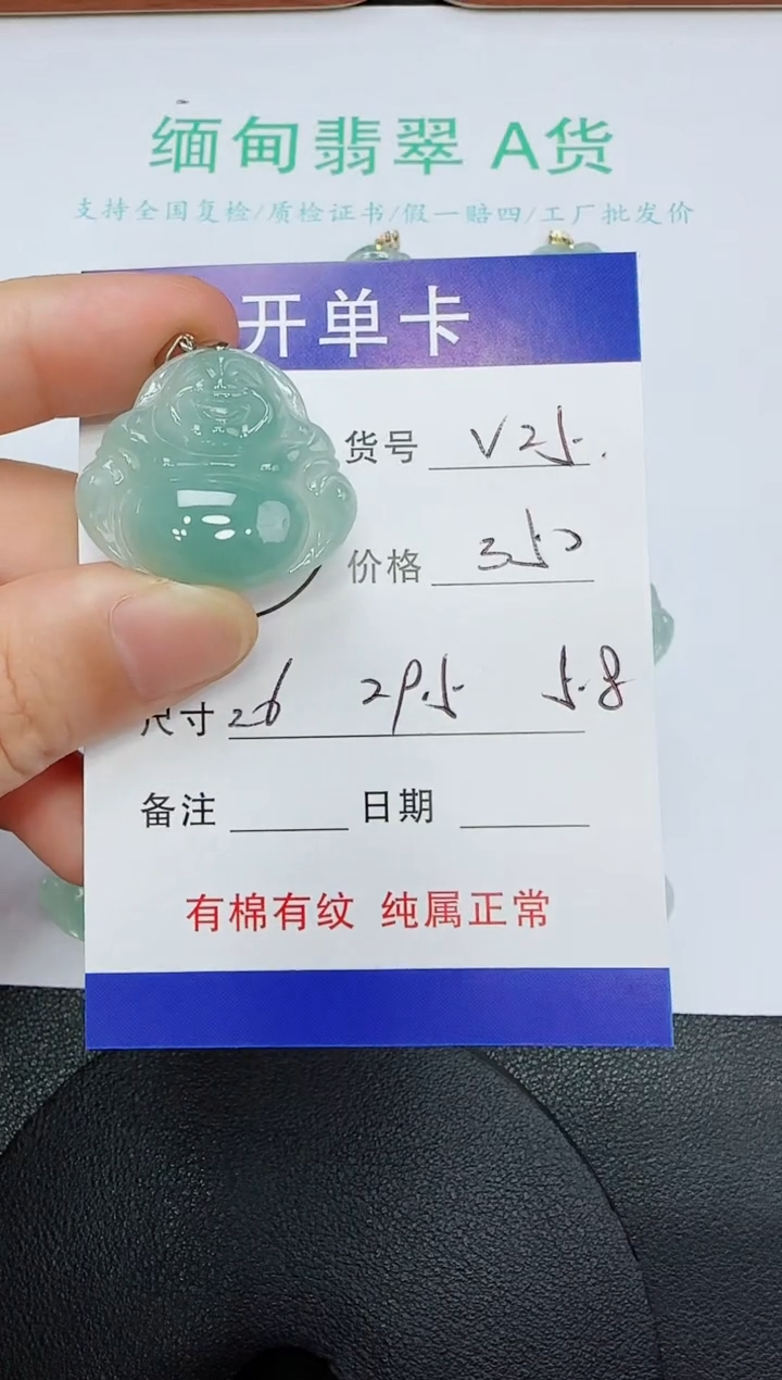 吊坠(赠链)未镶嵌翡翠V25