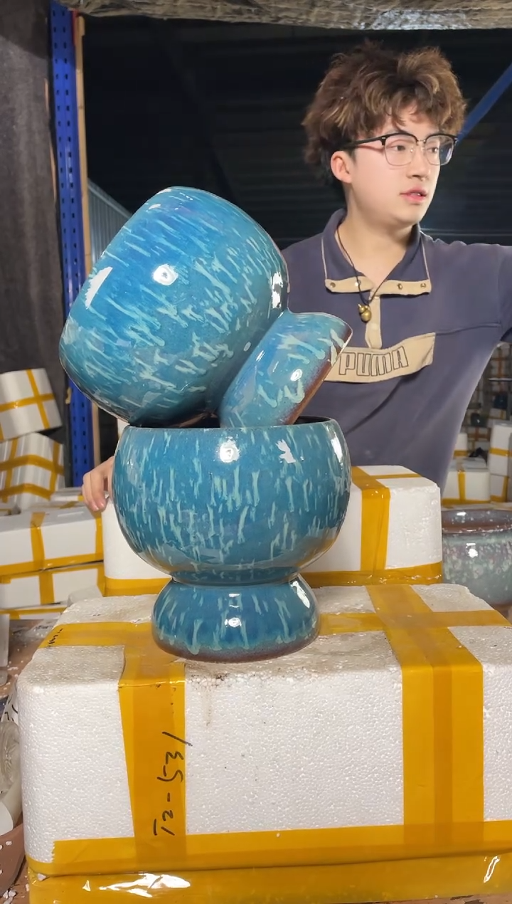 紫砂花盆宜兴紫砂粗陶花盆18-20