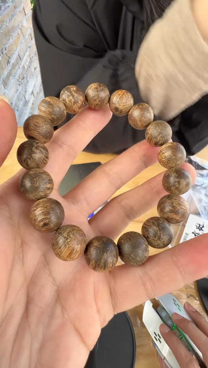 沉香手串达拉干虎斑1.3圆珠单圈18+多样性发一