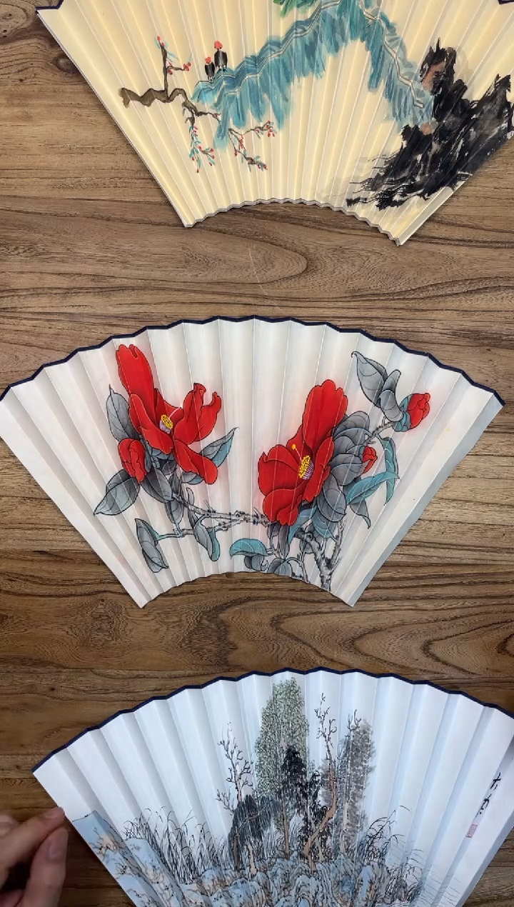 【闪购商品】扇子16方泽黎长物宣纸扇面