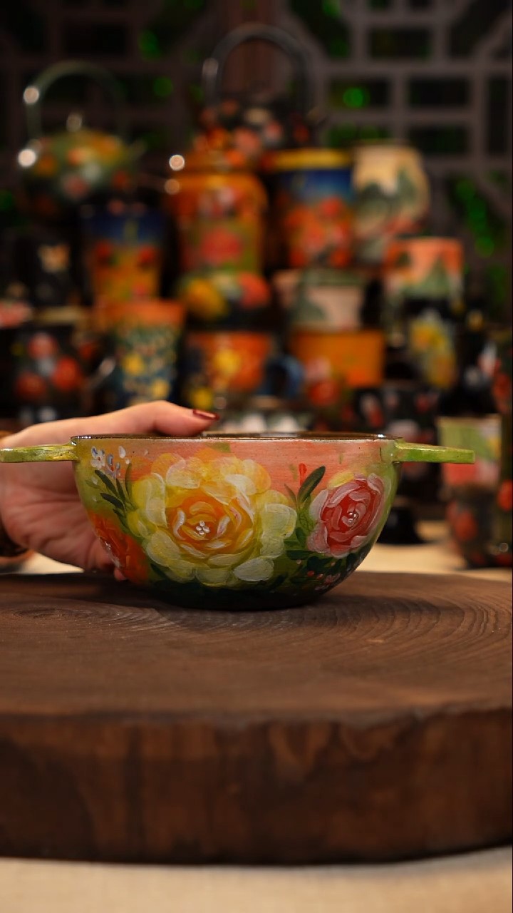 手绘   油画釉下彩   杯子