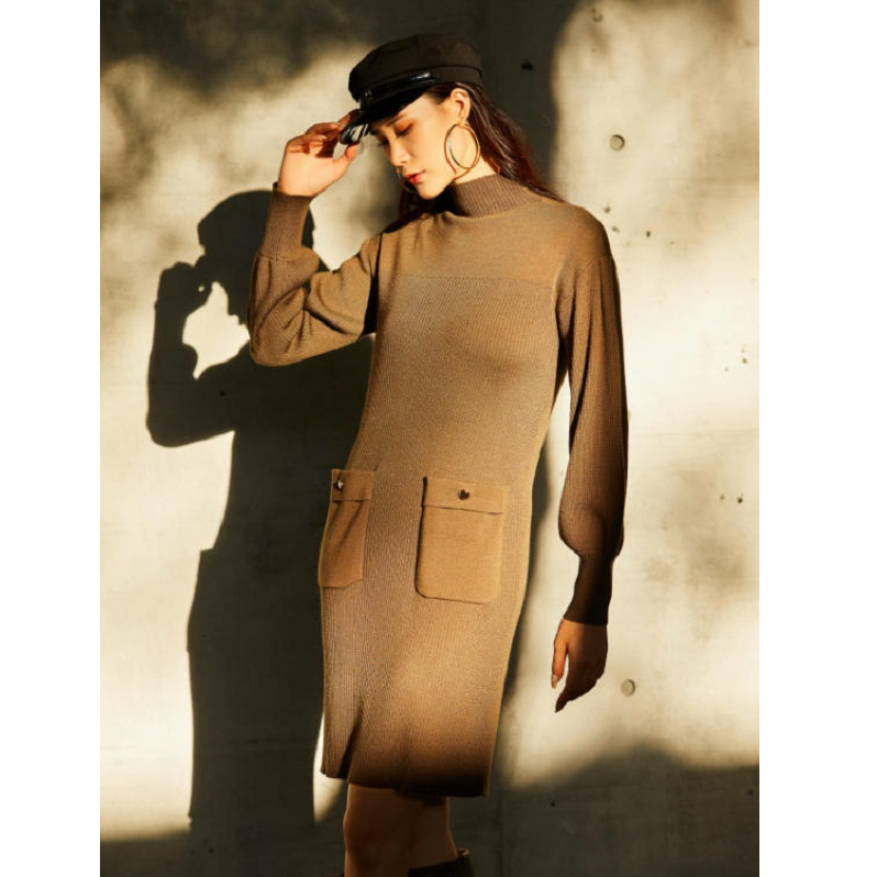 【铁粉专享】她翼冬季高领羊毛针织连衣裙冬季新款AW2241334877