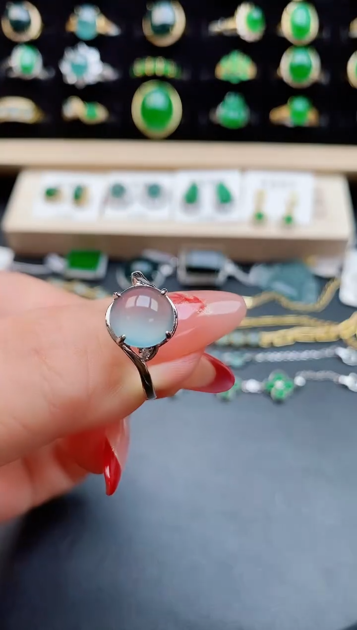 【闪购商品】翡翠戒指银S925镶嵌508505