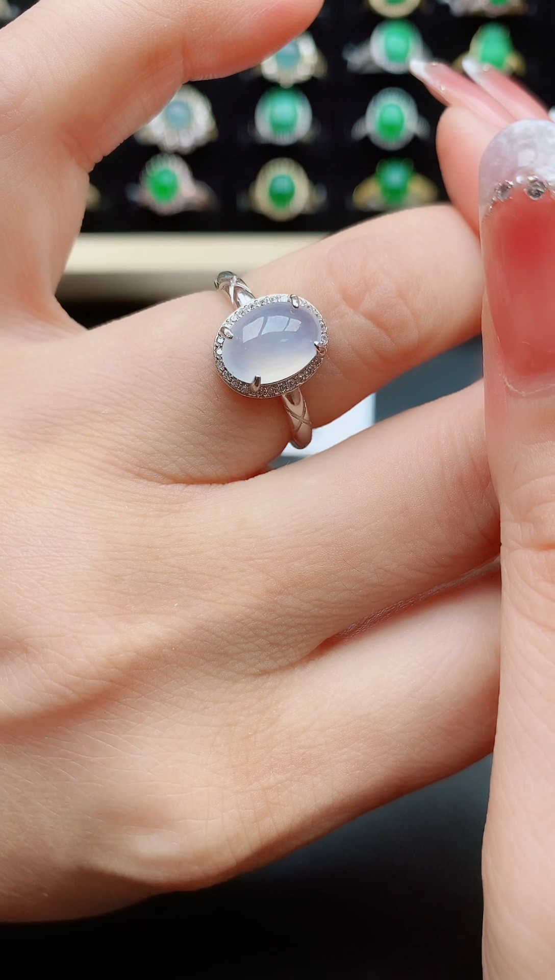 【闪购商品】翡翠戒指银S925镶嵌50800