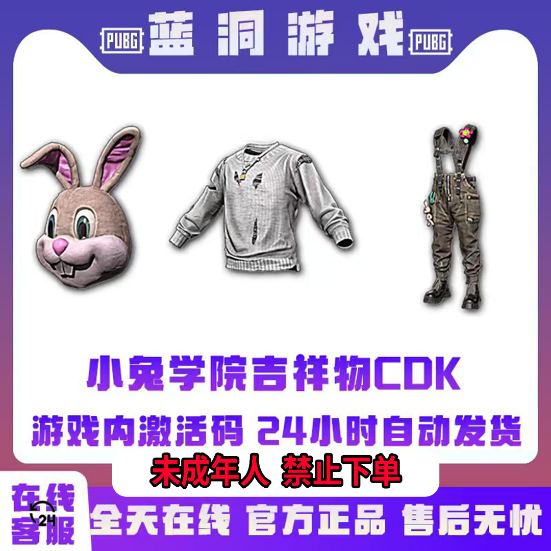 PUBG绝地求生小兔学院吉祥物套装官方吃鸡CDK激活码服装兑换码