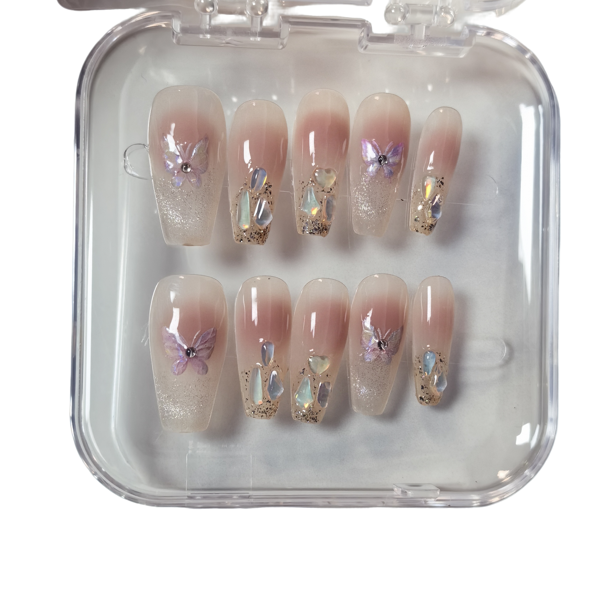 手工穿戴甲  彩蝴蝶