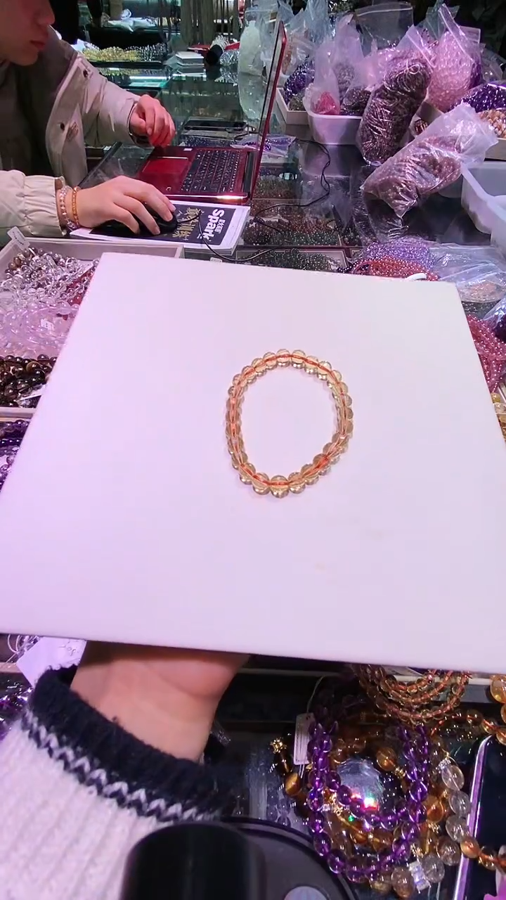 【闪购商品】水晶手串未镶嵌巴西暴力黄黄水晶刻面手串多样发其一