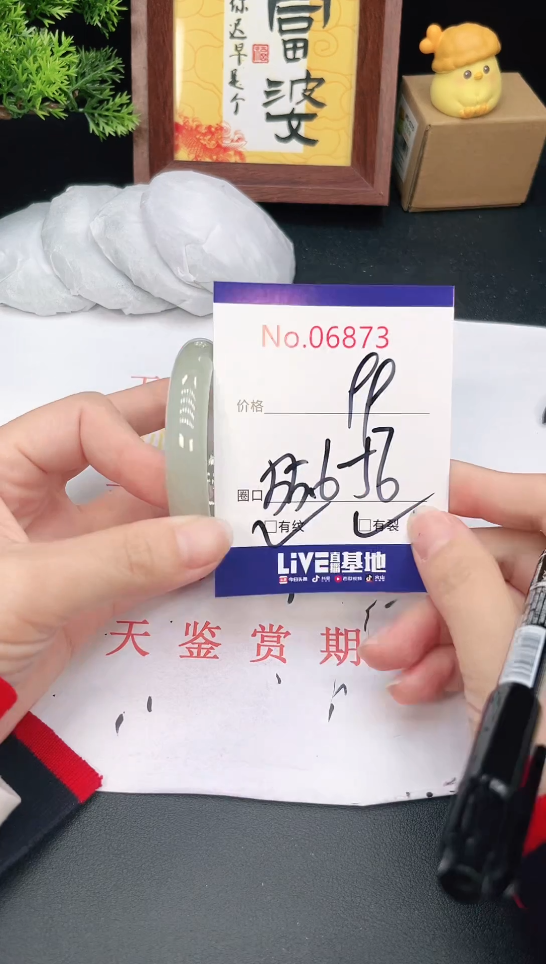 未镶嵌手镯翡翠6873