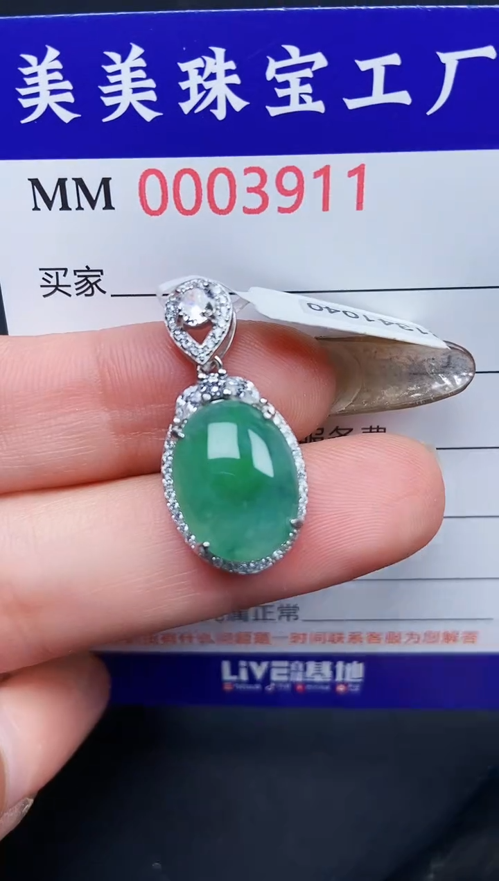 【闪购商品】翡翠颈饰银S925镶嵌3911