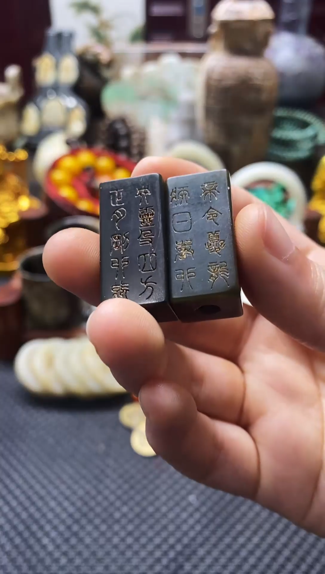 未镶嵌和田玉挂件1对