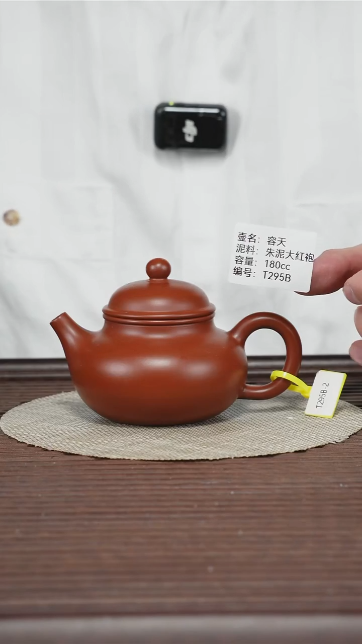 茶壶紫砂T295B 朱泥大红袍 容天 180cc