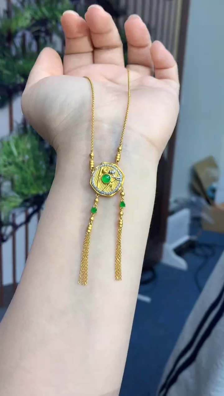 翡翠18K金镶嵌颈饰613-春日珠宝