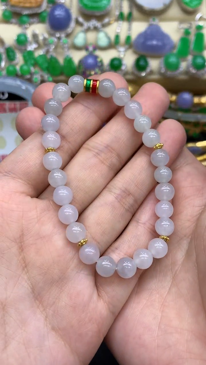 足金镶嵌手链翡翠68-中国好珍宝